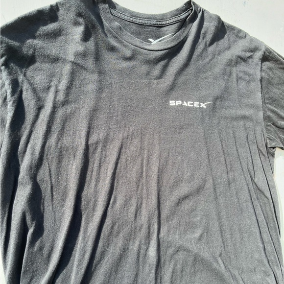 Men's SpaceX T-Shirt Black Falcon Heavy Spell-Out XL Crew Space Elon Musk Tesla - Picture 5 of 9